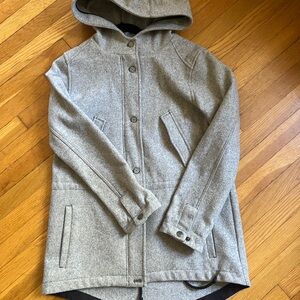 Pendleton Gray Wool Coat with Button Detail